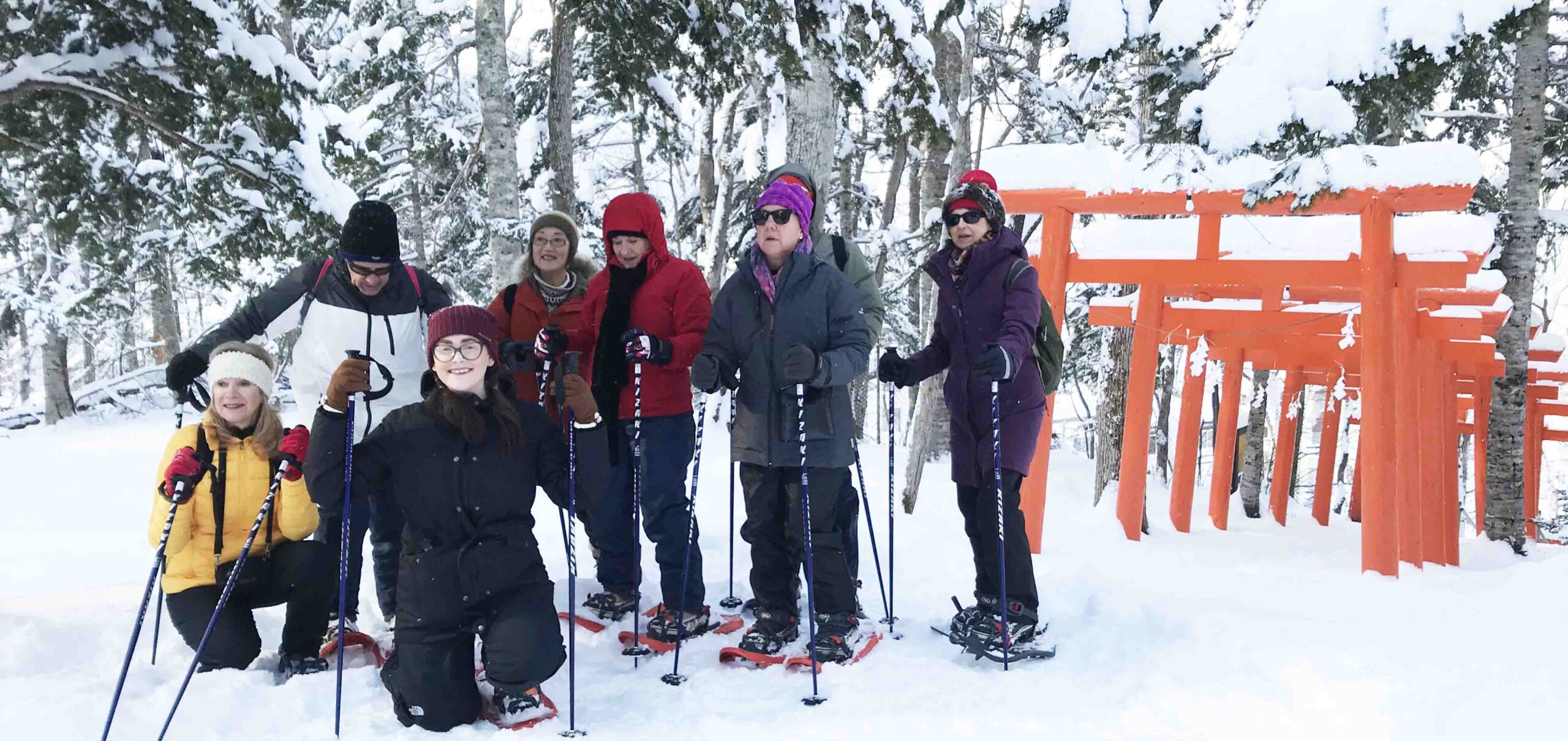 Japan winter tours snowshoe walk in Hokkaido