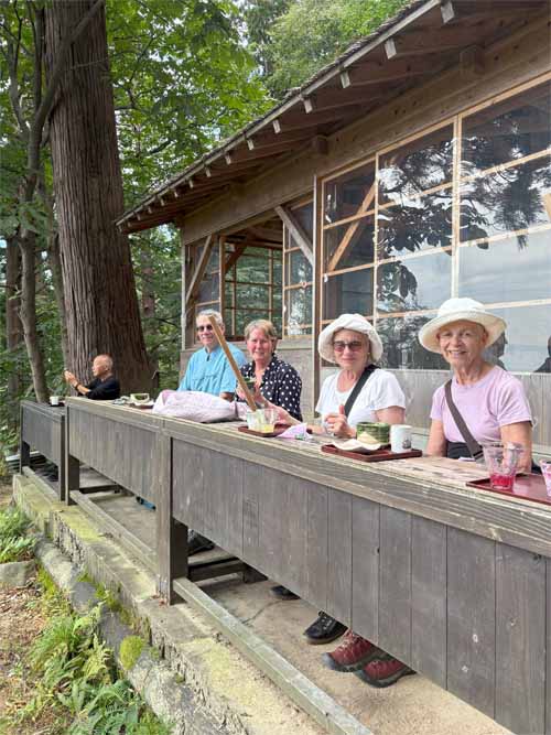 tea break at Dewa Sanzan Yamagata on a Japan small group tour
